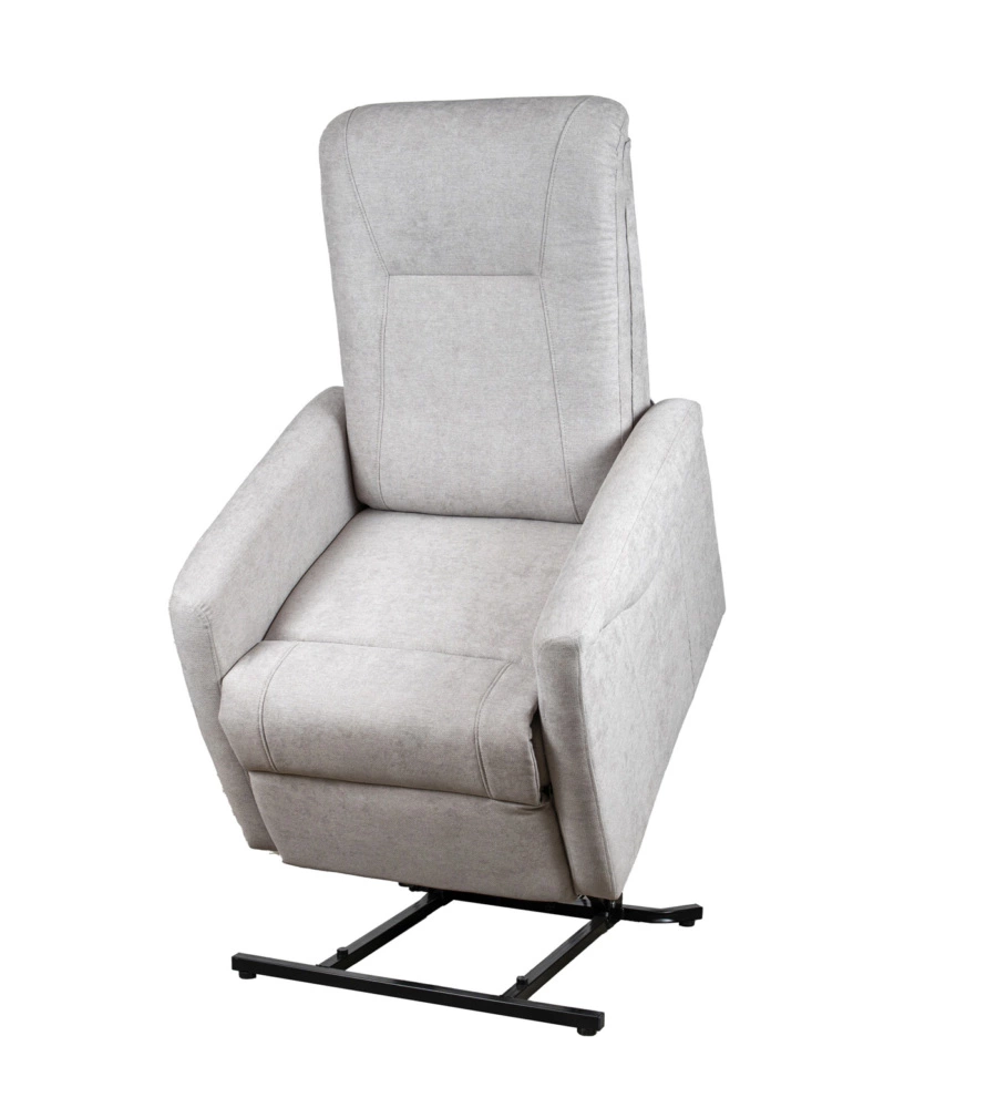 Poltrona massaggiante "siena" tessuto grigio con recliner elettrico, 75x93x105 cm